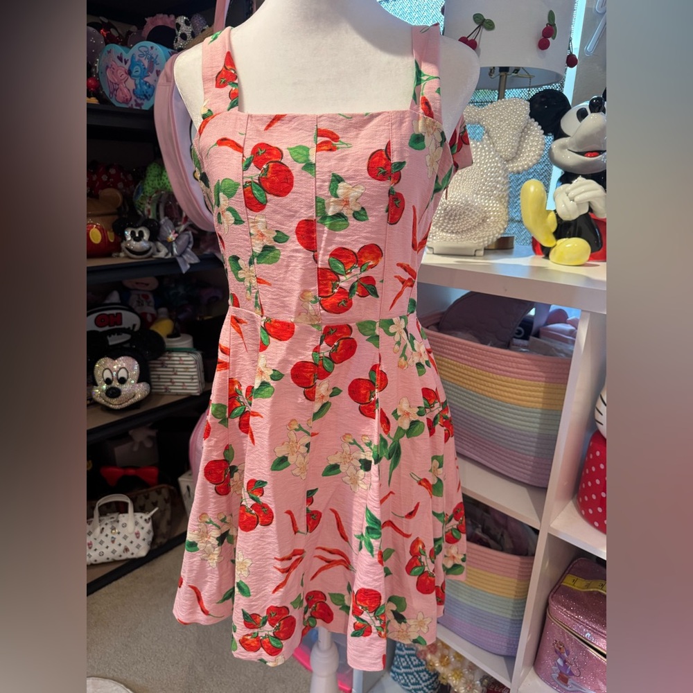 NWT ZARA Cherry Printed Short Dress Size Small